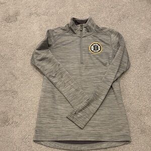 NHL Gray Quarter-Zip Pullover with Black and Gold Logo